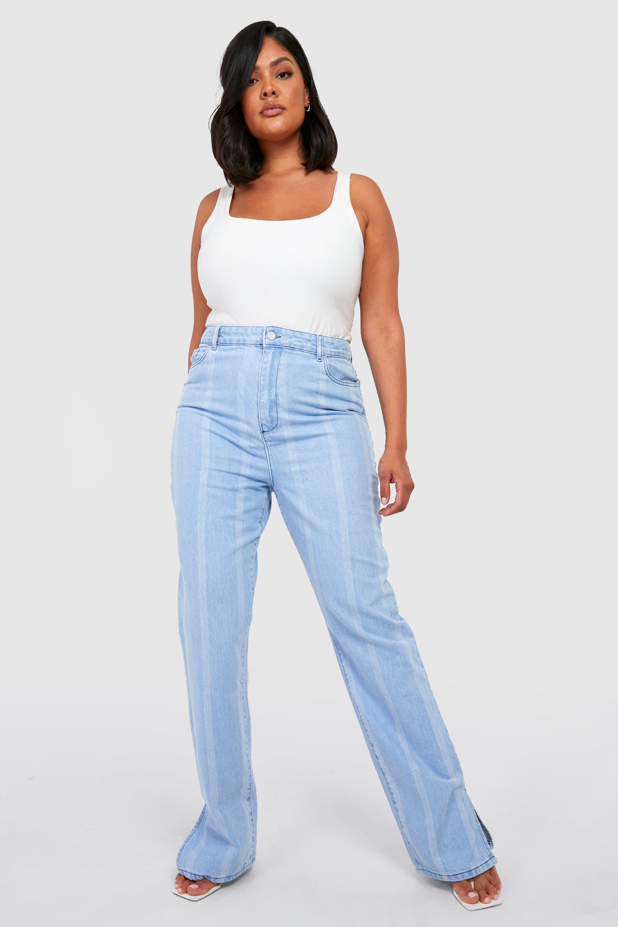 Striped deals trim jeans